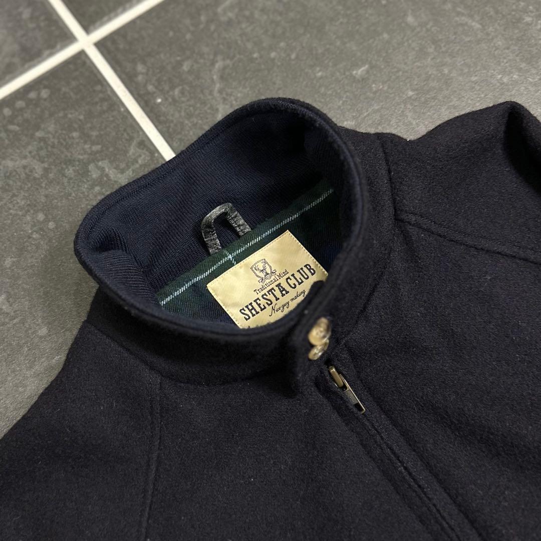 90s vintage 【ウール　ハリントンジャケット　ネイビー　無地　短丈】