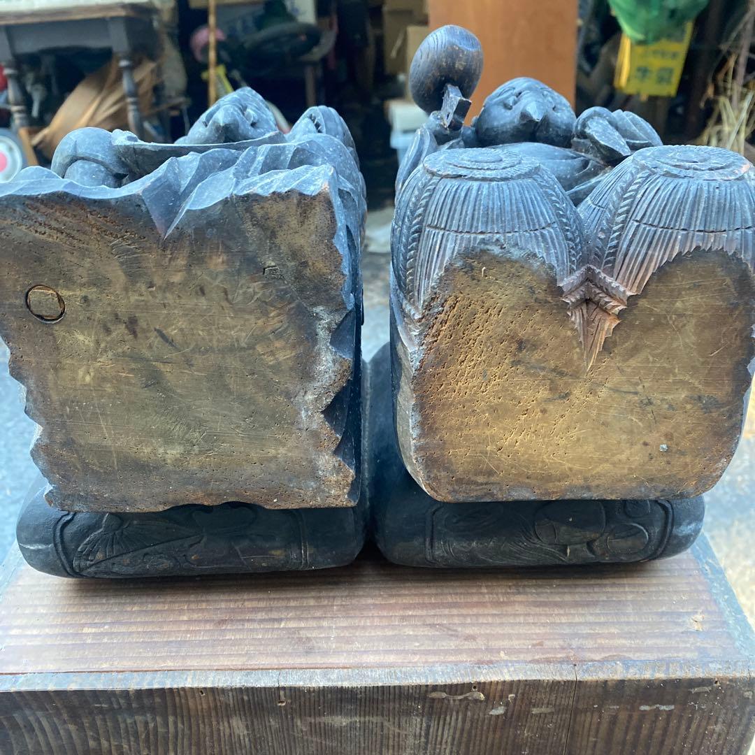 江戸期・祀り福神「恵比寿・大黒天」民衆信仰・財運福徳・邪気祓い・二神一対彫り