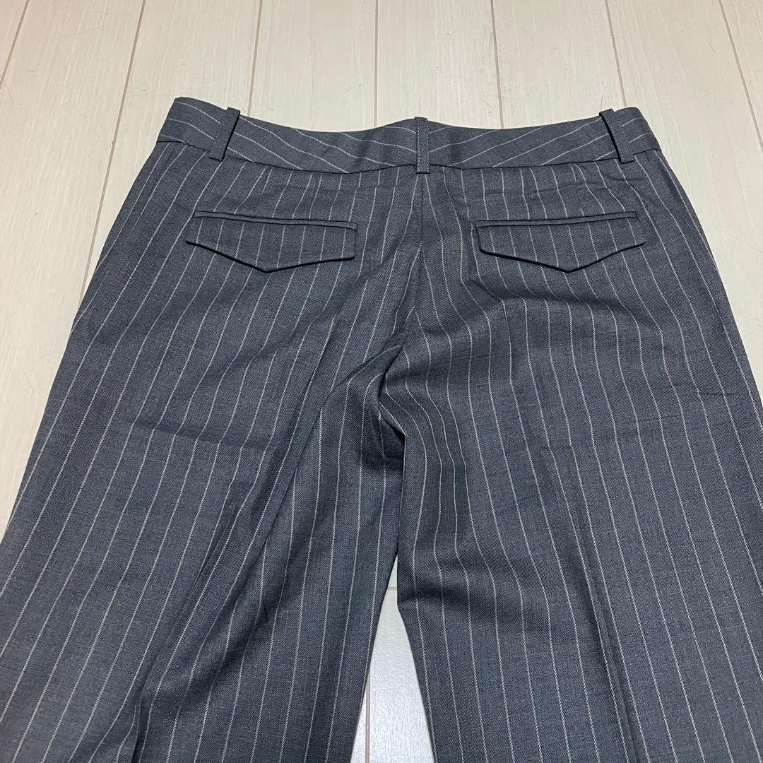 theory ストライプ ビジネスパンツスーツ フレアパンツ グレー