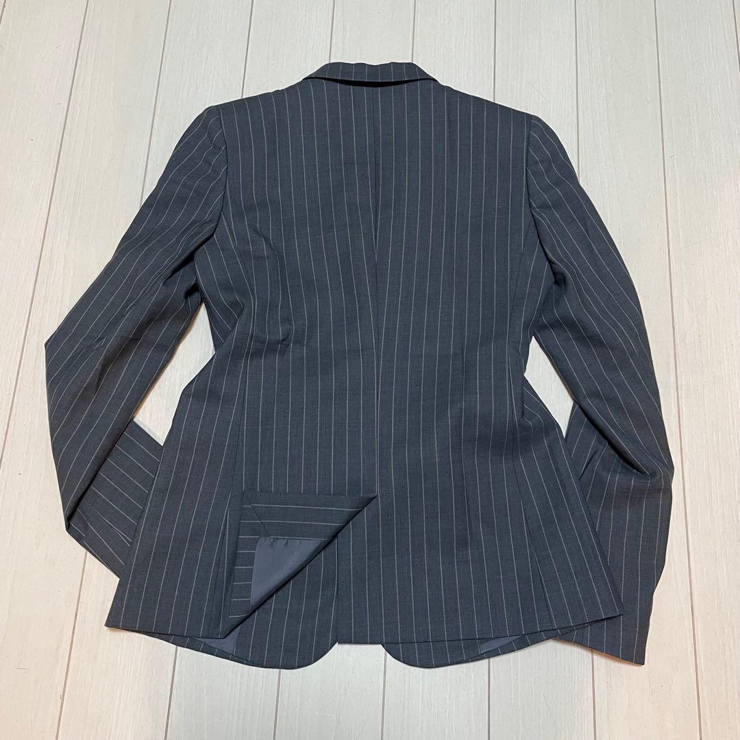 theory ストライプ ビジネスパンツスーツ フレアパンツ グレー