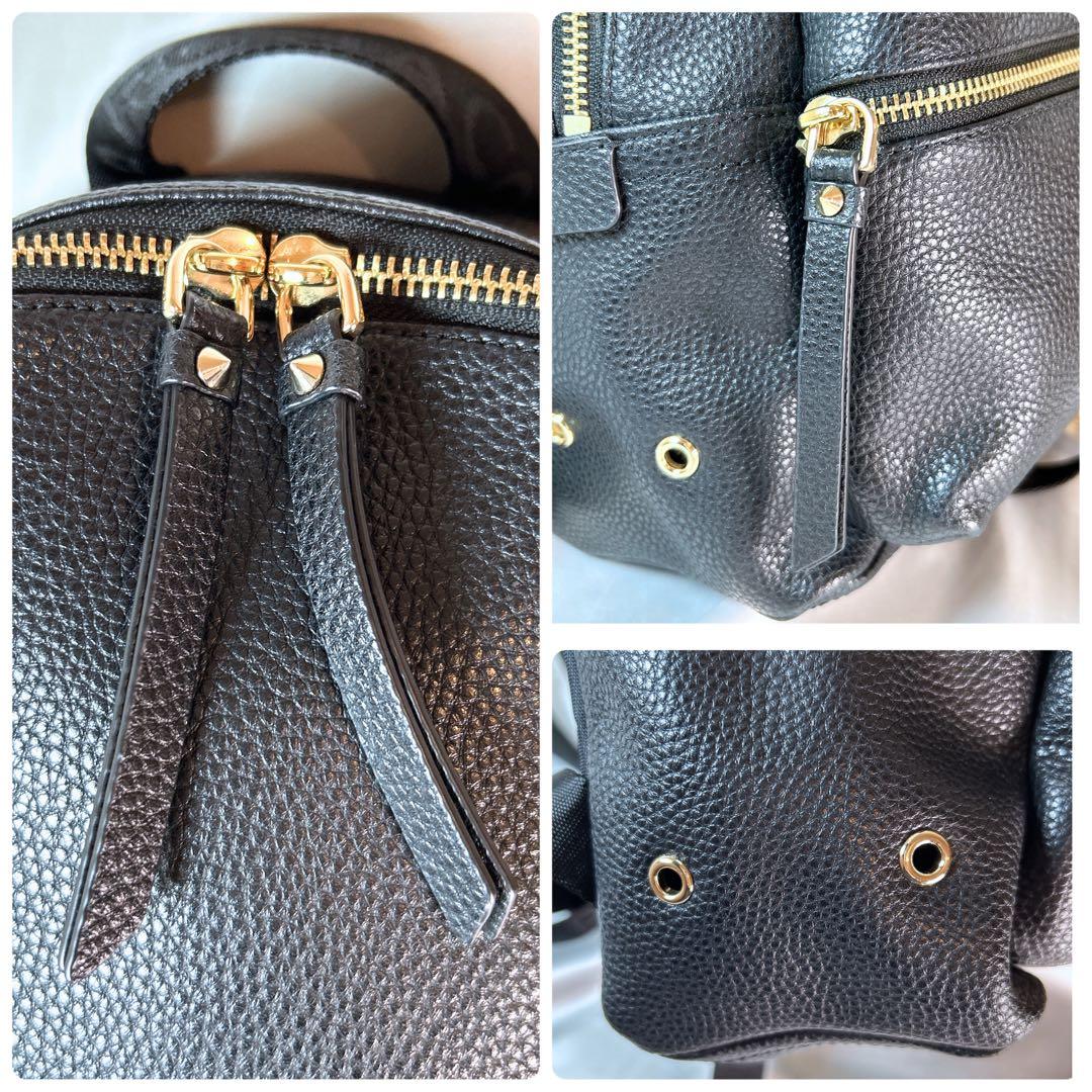 美品 MARC JACOBS リュック レザー ブラック ゴールド金具