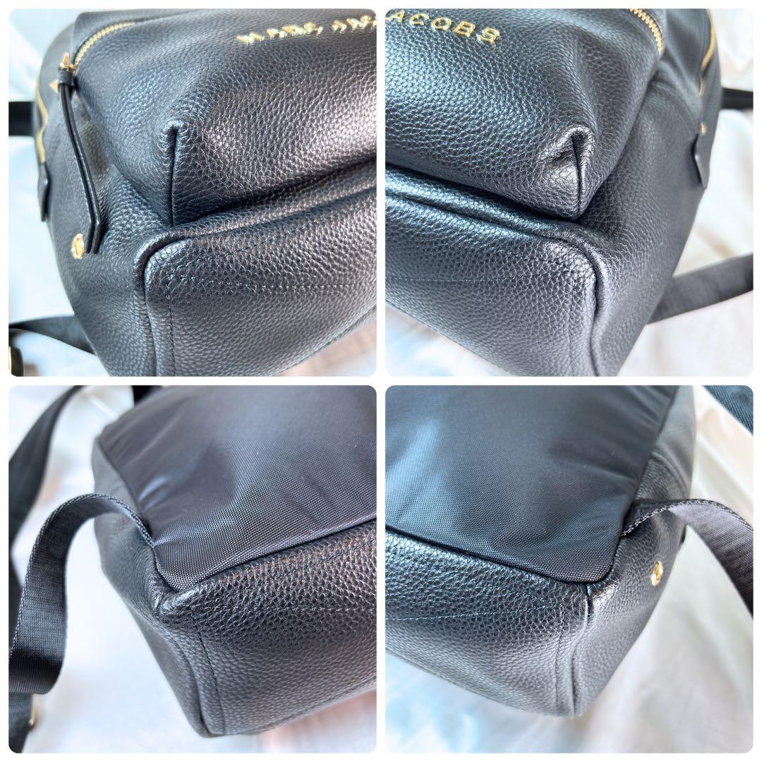美品 MARC JACOBS リュック レザー ブラック ゴールド金具