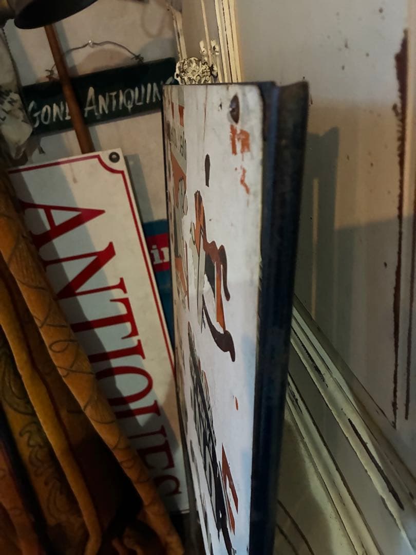 アンティーク　大きな　サイン　プレート　立て　看板　道路　標識　広告　アメリカ