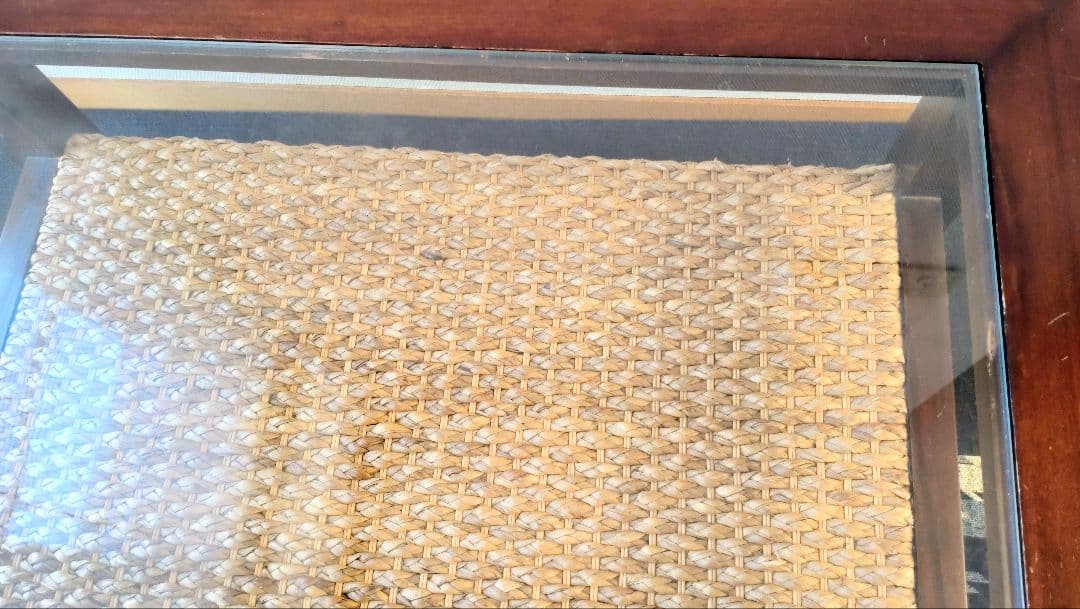 GRACENOTE ウォーターヒヤシンス×マホガニー ガラステーブル