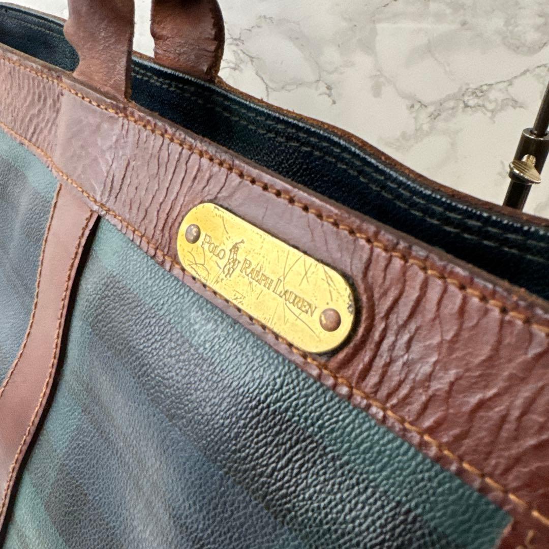 POLO RALPH LAUREN ポロラルフローレン 本革 ラージトートバッグ