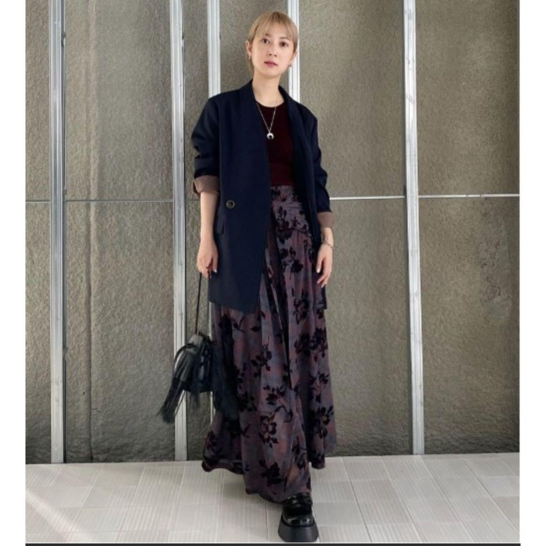 スカート Ameri Vintage Flocky Flower Twist Skirt