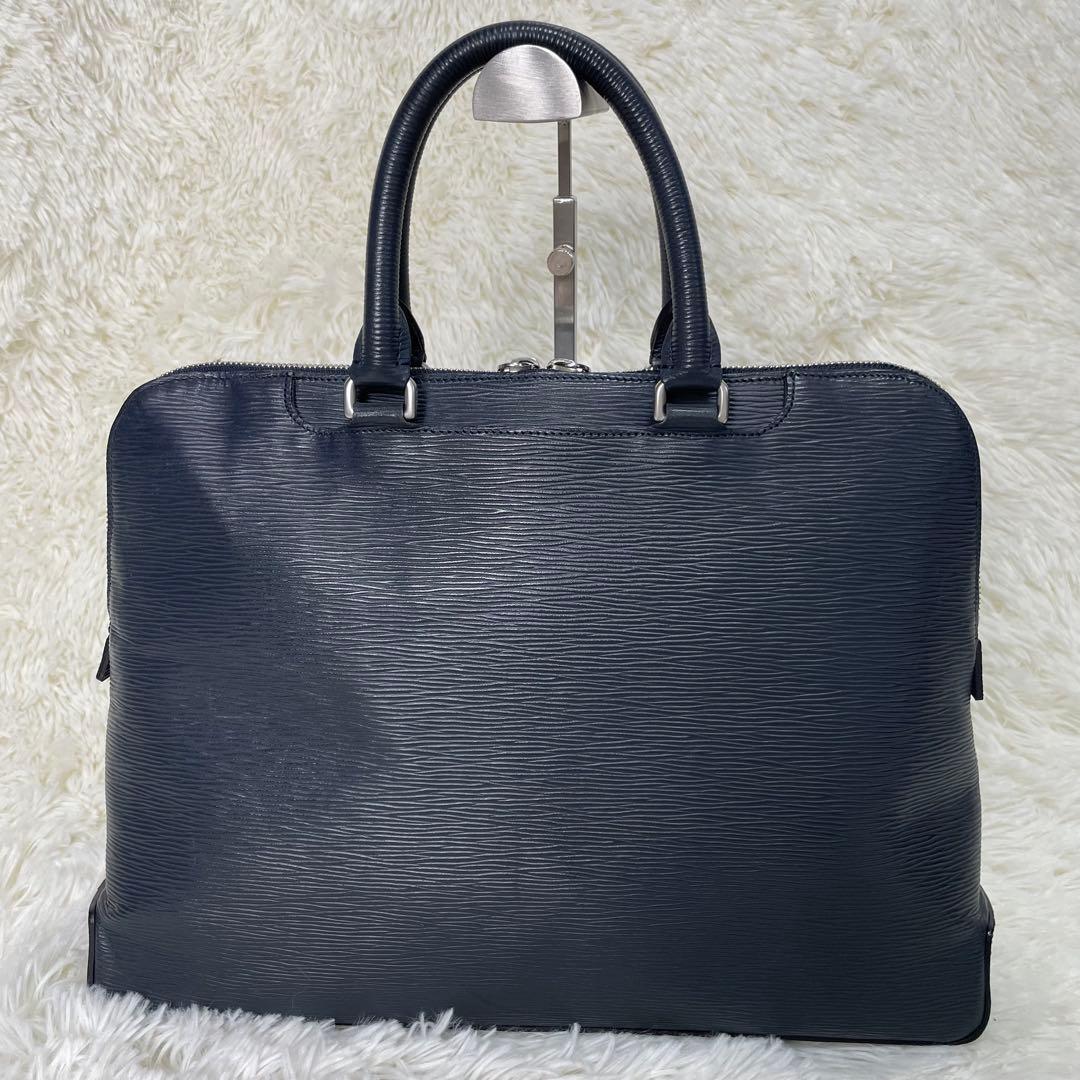 美品 aniary アニアリ ブリーフケース ビジネスバッグ レザー ネイビー