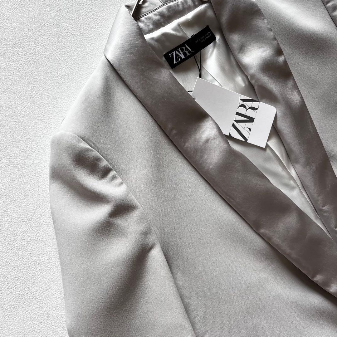 新品タグ付き✨ZARA　パンツスーツ　セットアップ　現行　ライトグレー　洗える