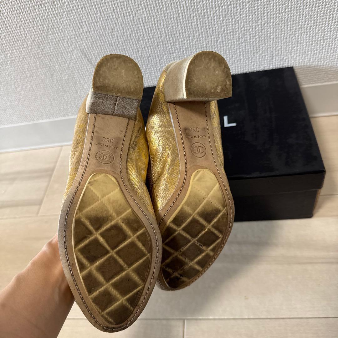 CHANEL ゴールド　パンプス　35