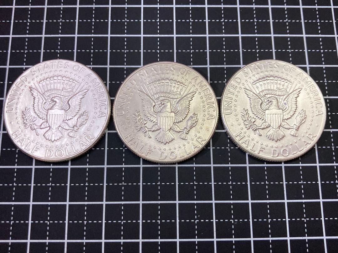 《アメリカ》ケネディハーフダラー銀貨3枚(1964年)