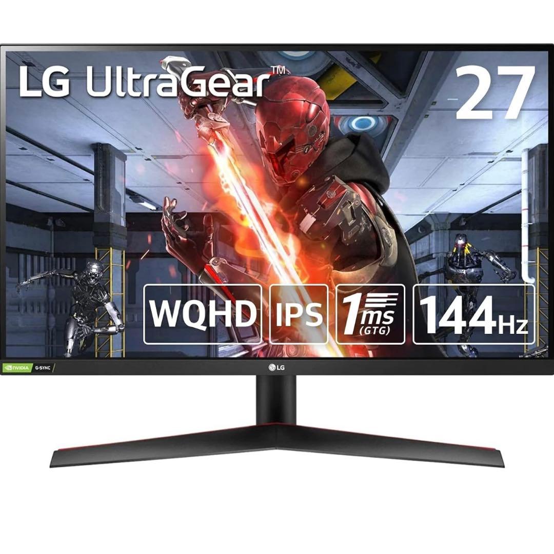 LG ゲーミングモニター 27インチ/WQHD/IPS非光沢/144Hz/1ms