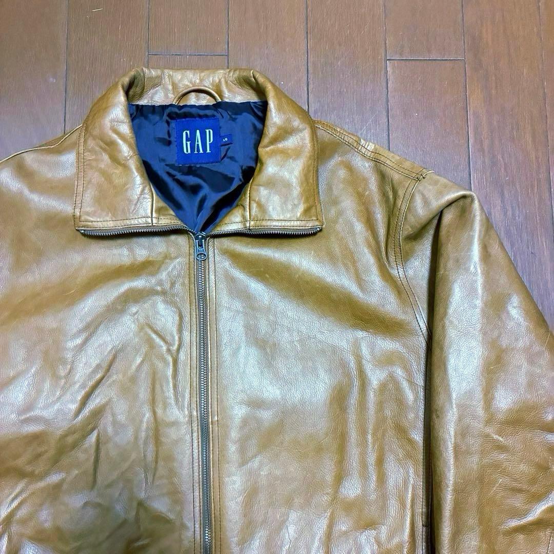 old gap 本革ジャケット レザージャケット シングル レザー キャメル