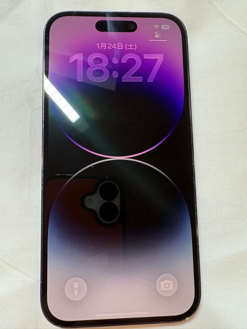 iPhone 14 Pro 256GB ディープパープル　背面割れ　ジャンク