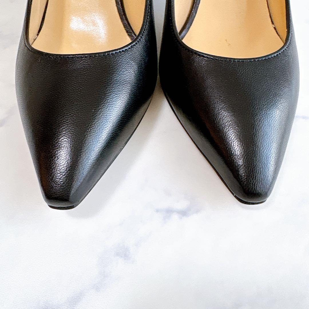 【未使用品】ファビオルスコーニ レザー パンプス ポインテッドトゥ ブラック