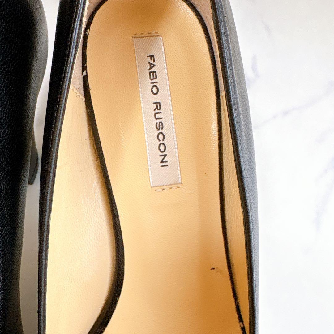 【未使用品】ファビオルスコーニ レザー パンプス ポインテッドトゥ ブラック