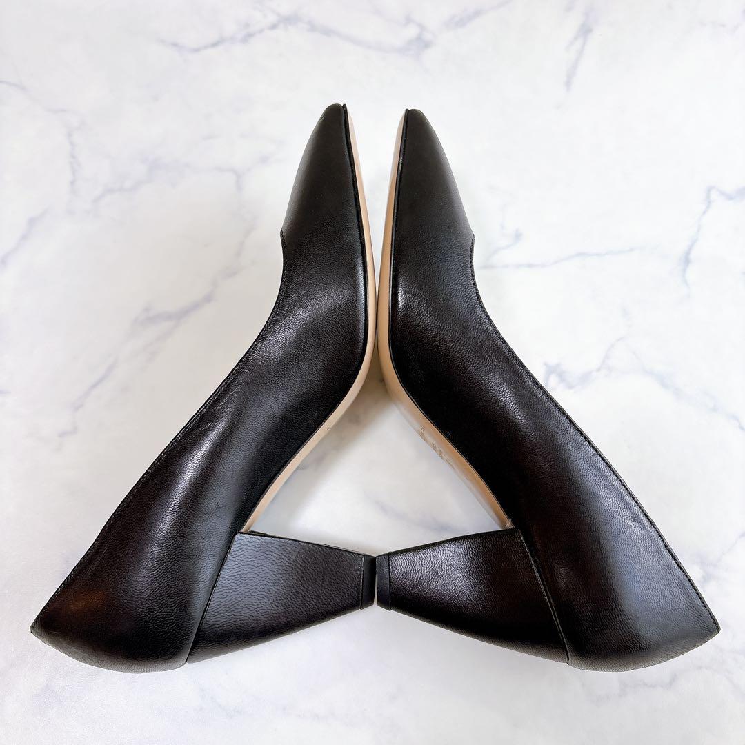 【未使用品】ファビオルスコーニ レザー パンプス ポインテッドトゥ ブラック