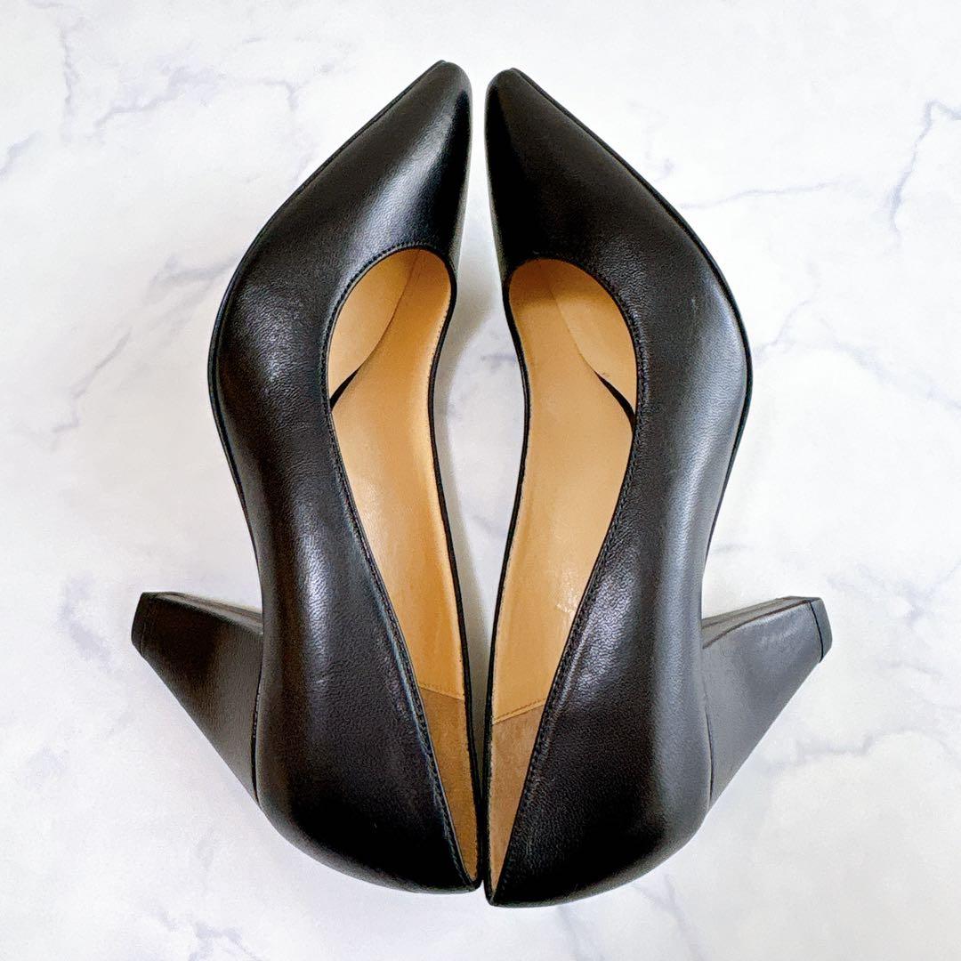 【未使用品】ファビオルスコーニ レザー パンプス ポインテッドトゥ ブラック