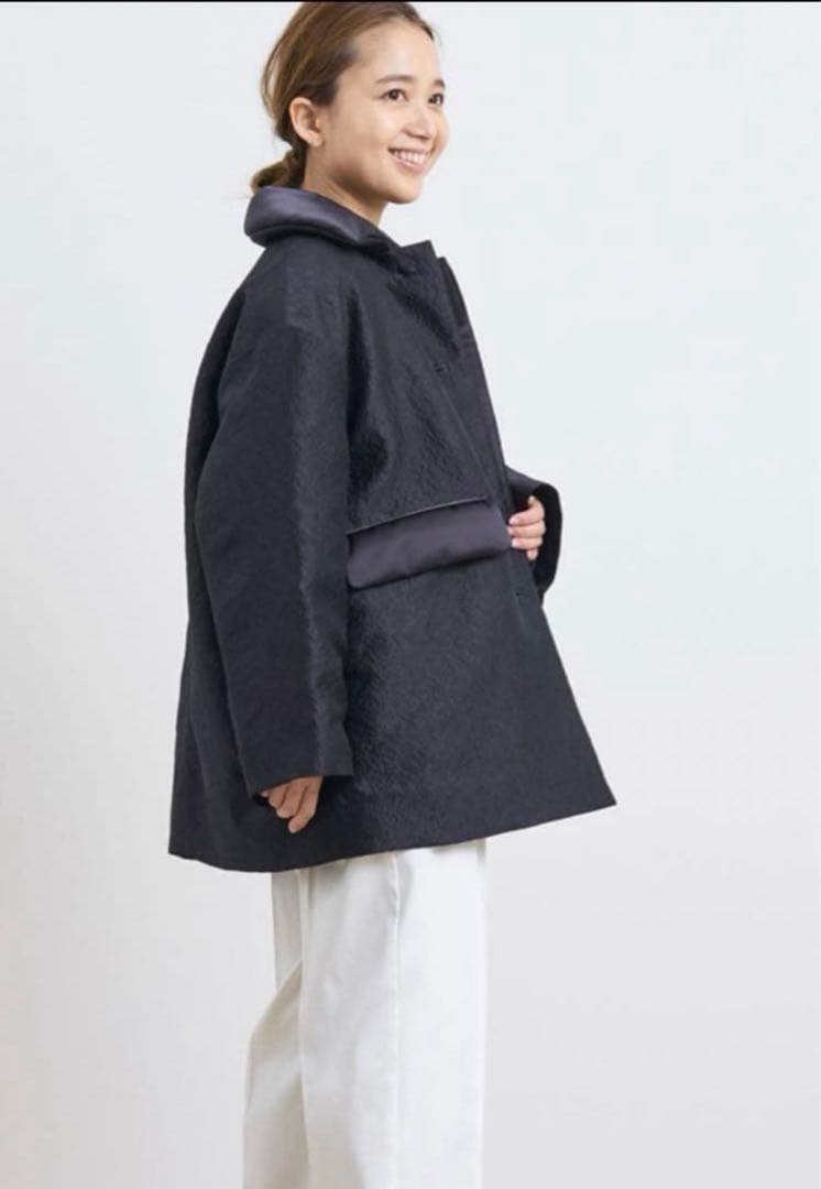 shirocon ミモザジャガードコート　ネイビー　36