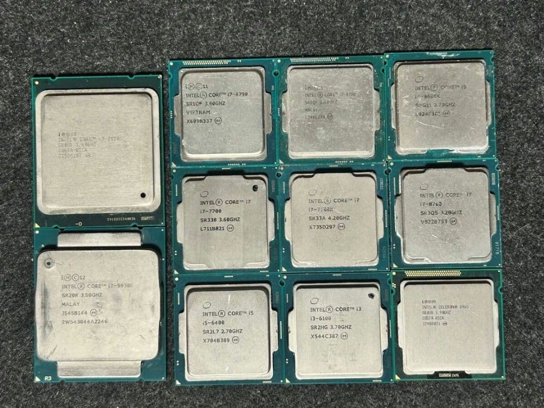 i7 7700Kやi5 9600Kなど12個のCPUセット　i7 i5 i3