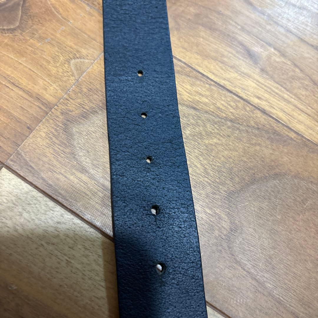 DIESEL 黒レザーベルト オーバルバックル