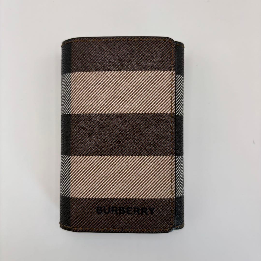 美品　BURBERRY キーケース　6連　ノバストライプ　チェック　ブラウン