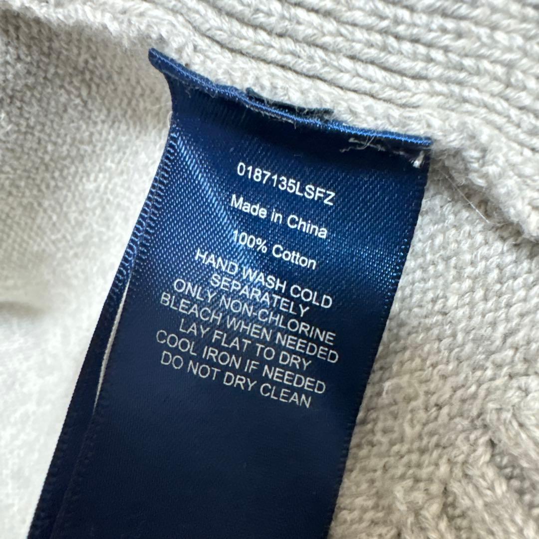 【美品】ポロラルフローレン フルジップ ニット セーター グレー S 綿100