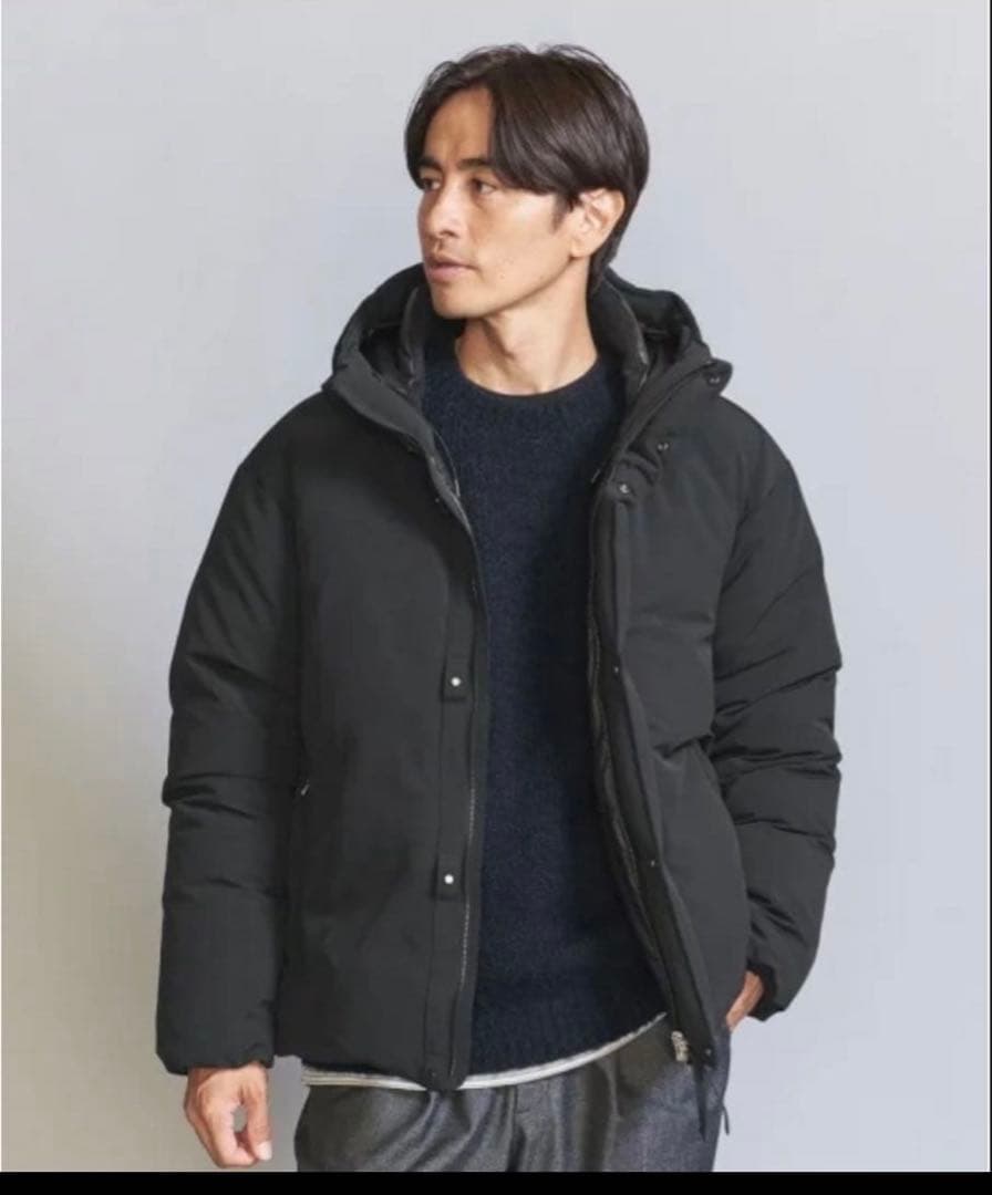 小松マテーレ リサイクル シャンブレー フード ダウンジャケット-700FP撥水