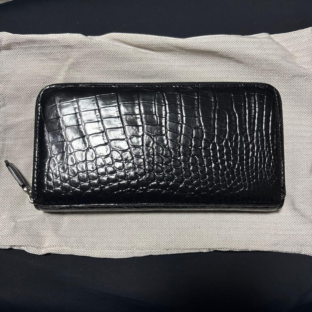 X51 クロコダイル 脇腹 長財布 財布 メンズ レディース