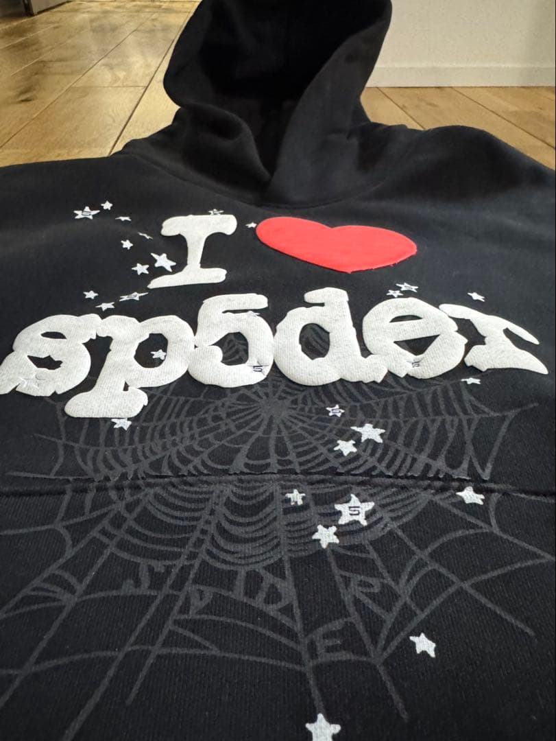 sp5der スパイダーパーカー　ブラック　S
