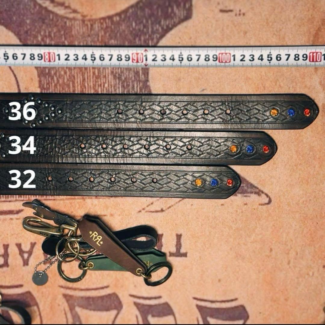 RRL ヴィンテージエンボスレザーベルト36