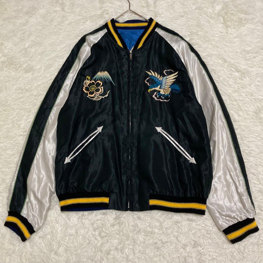 【美品】テーラー東洋 スカジャン リバーシブル 鷹 和柄 TT13608 M