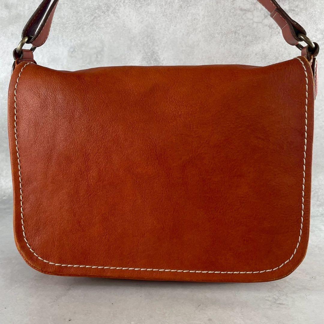美品 土屋鞄 メッセンジャーバッグ トーンオイルヌメ レザー A4可 茶