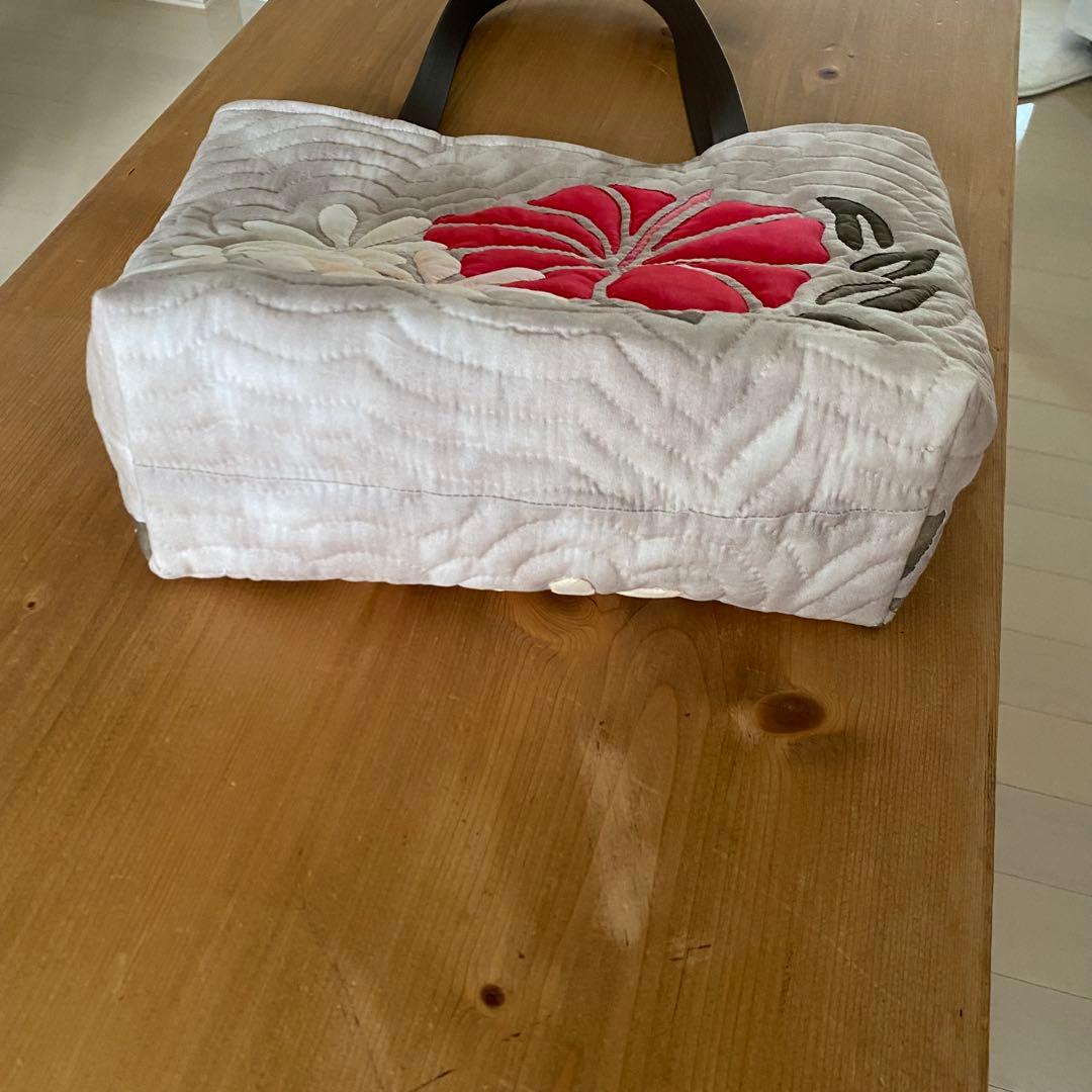 ハワイアンキルト◆トートバッグ◆ハイビスカス&ティアレ◆ハンドメイド
