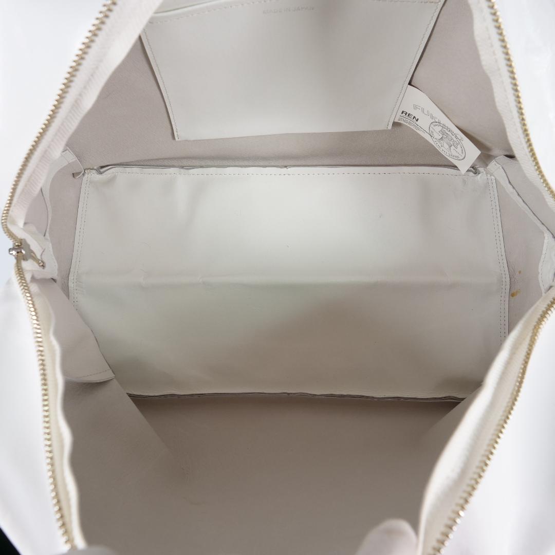 タグ付き未使用✨レン REN ボストンバッグ ホワイト ピッグスキン