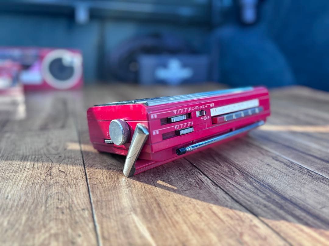 昭和レトロ 80s ラジカセ 実働 RX-1830 当時物 レッド