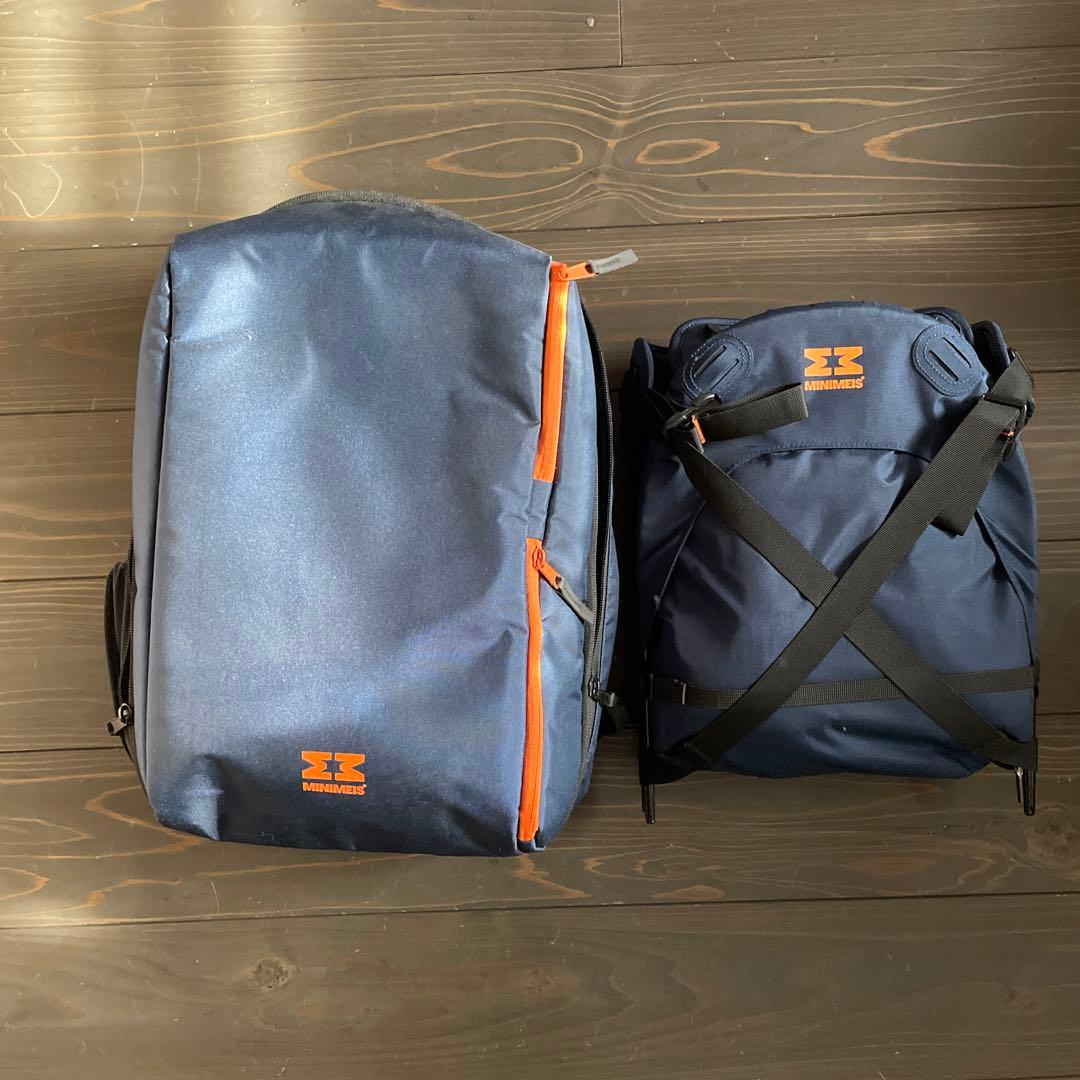 試着のみ【MINIMEIS】収納リュック＋肩車キャリア＋サンシェード　3点セット