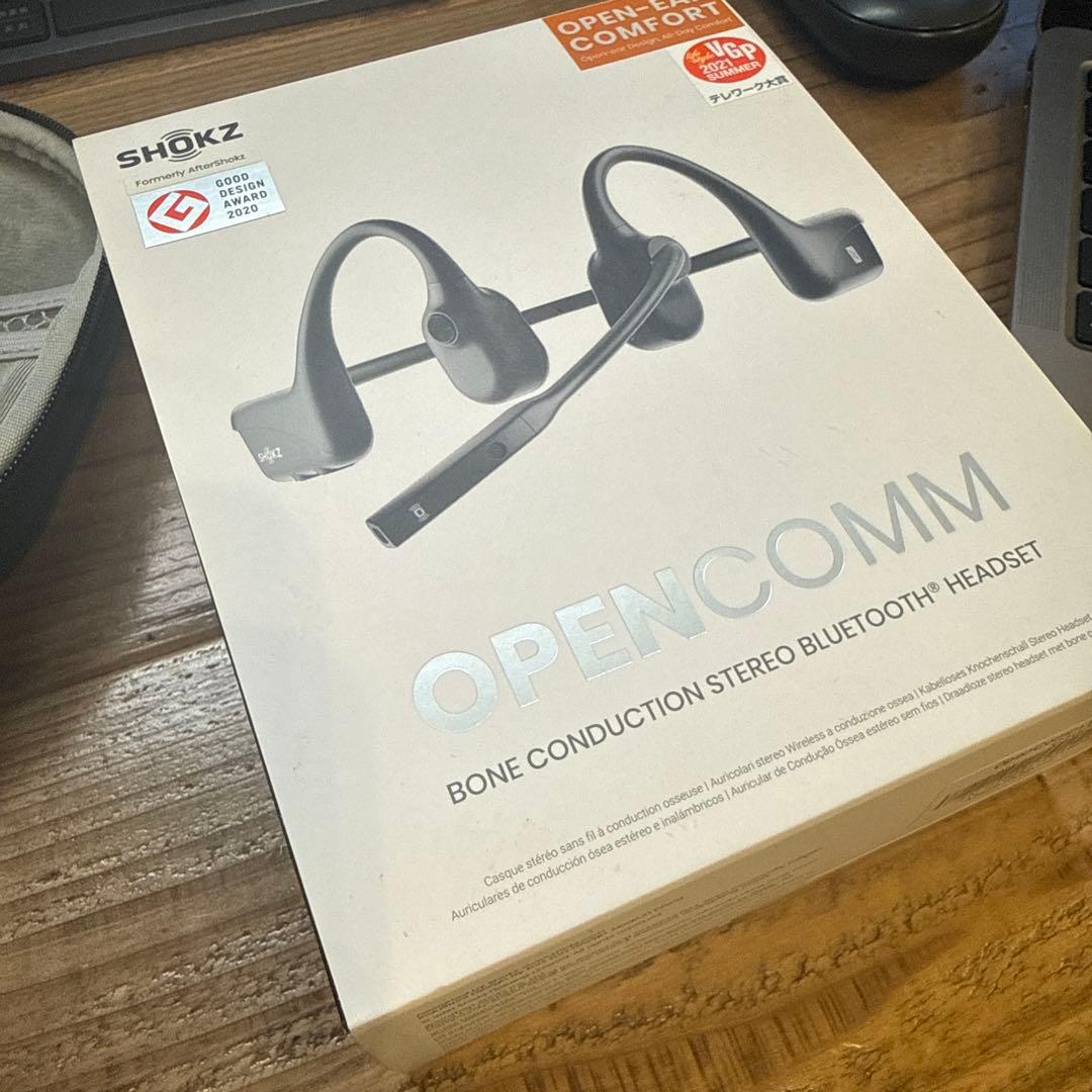 Shokz OpenComm 骨伝導ヘッドセット ケース付き