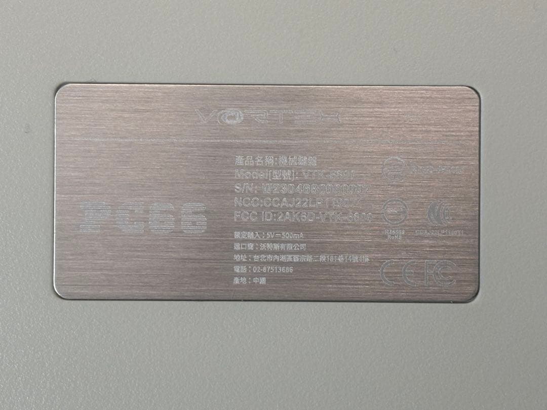 キーボード Vortex Keyboard PC66 (68 Key) ANSI