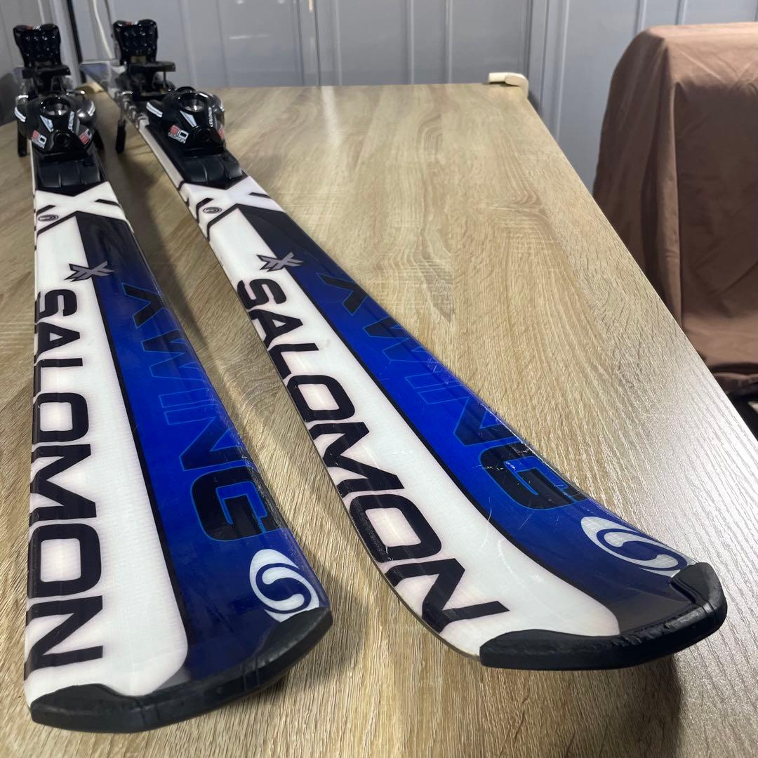 SALOMON162cm ROSSIGNOL26.5cmストック付きスキーセット