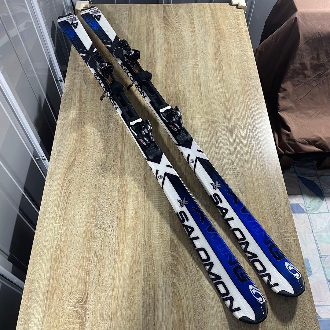 SALOMON162cm ROSSIGNOL26.5cmストック付きスキーセット