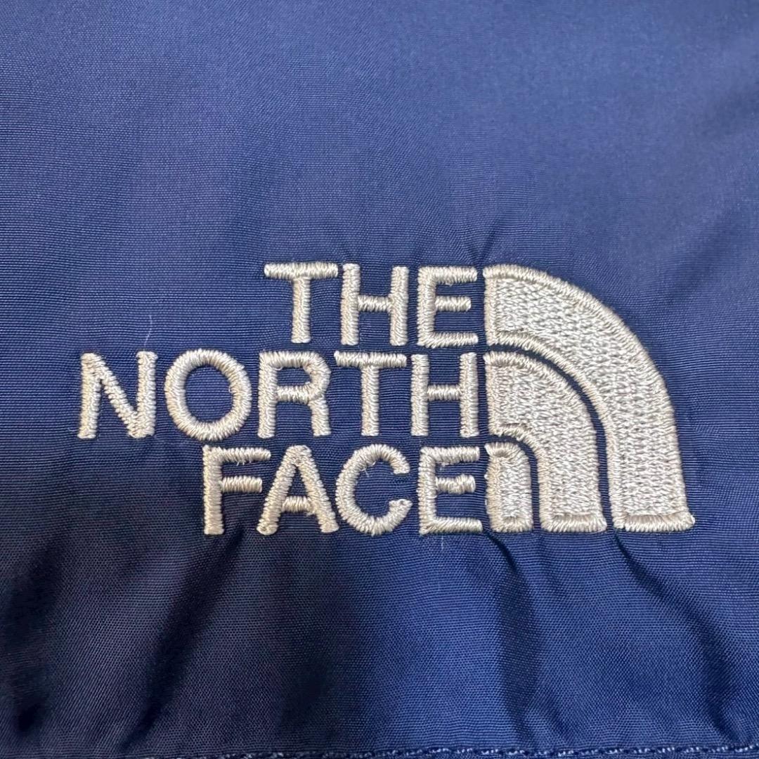 ノースフェイス ダウンジャケット 海外限定 ロゴ刺繍 ブルー レディース XL