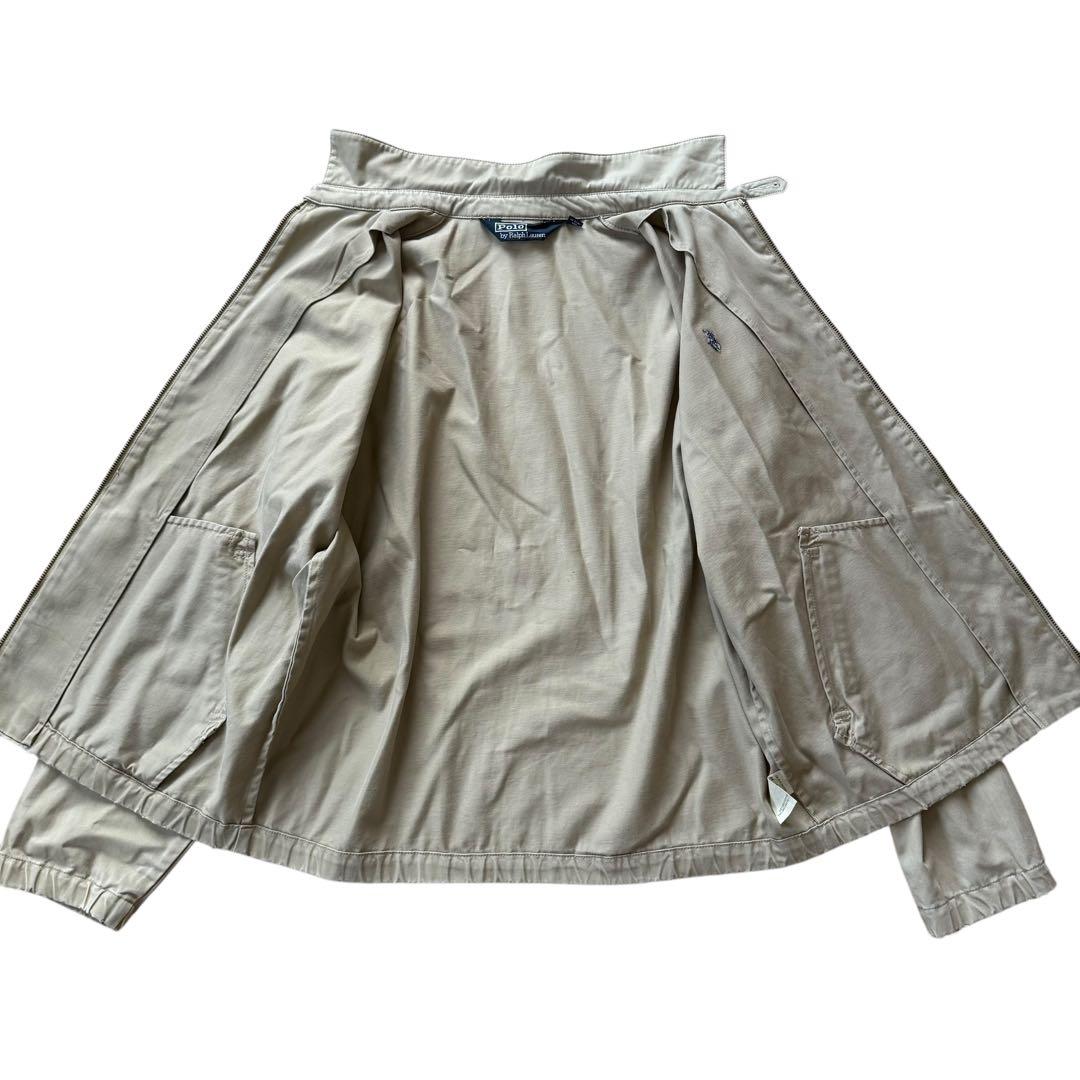 90s ラルフローレン スイングトップ ブルゾン ポニー刺繍 ベージュ 大きめM