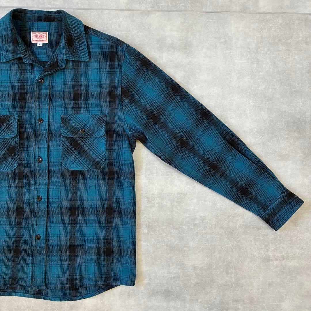 【超美品】BIG MIKE ビッグマイク オンブレチェック ヘビーネルシャツ L