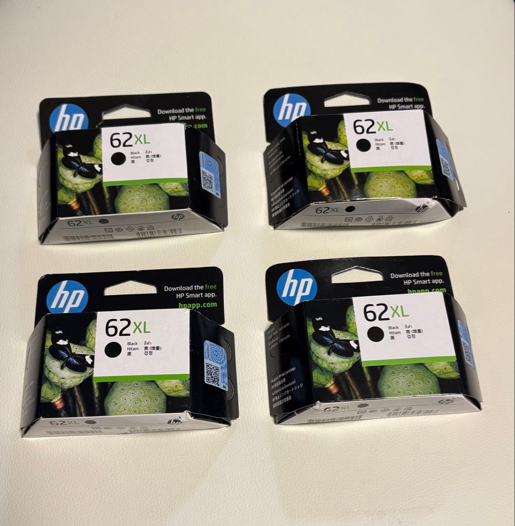 新品・未開封　HP 62XL ブラックインクカートリッジ 4個セット
