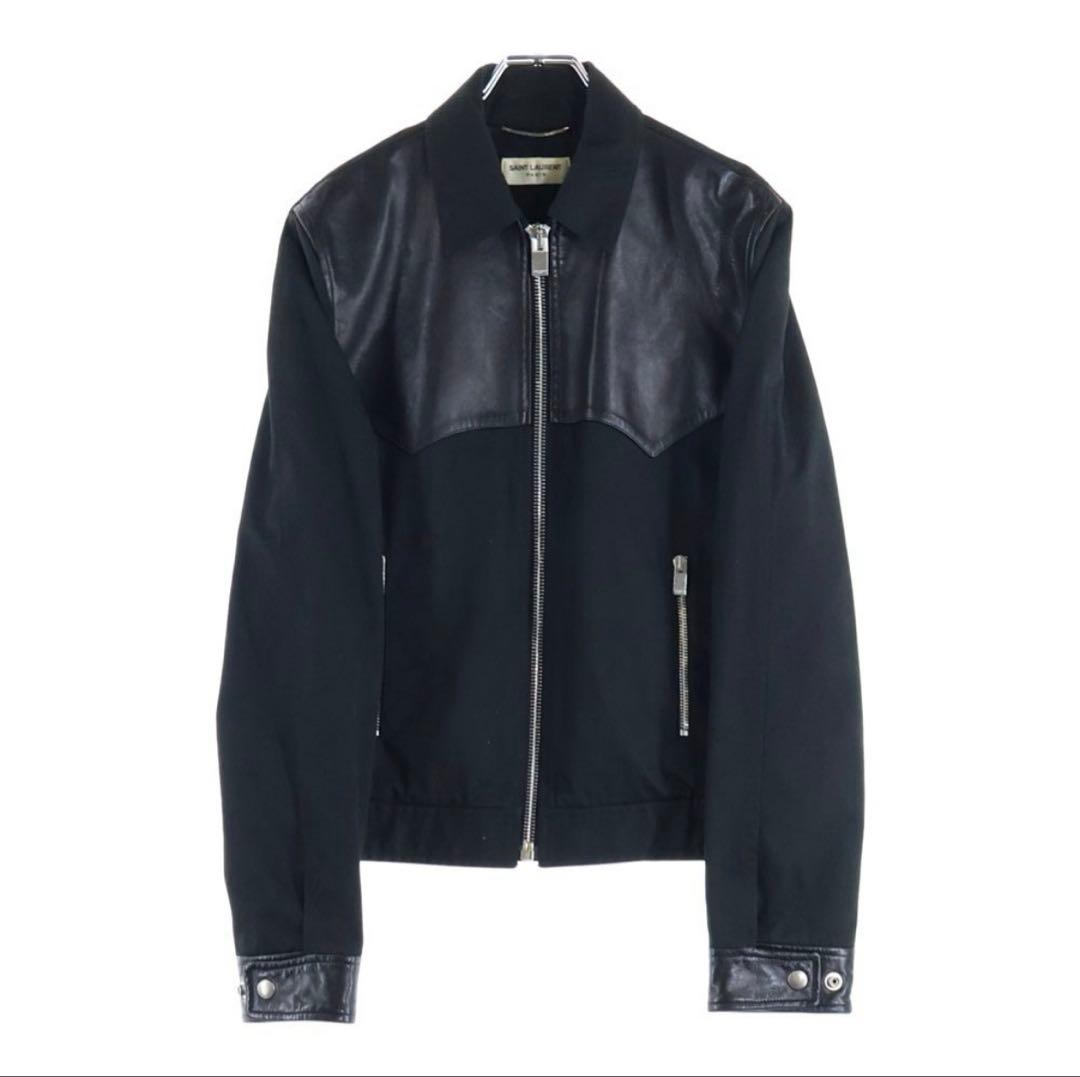 m*u様 13SS エディ期 レザー切り替えジップアップジャケット サンローラン