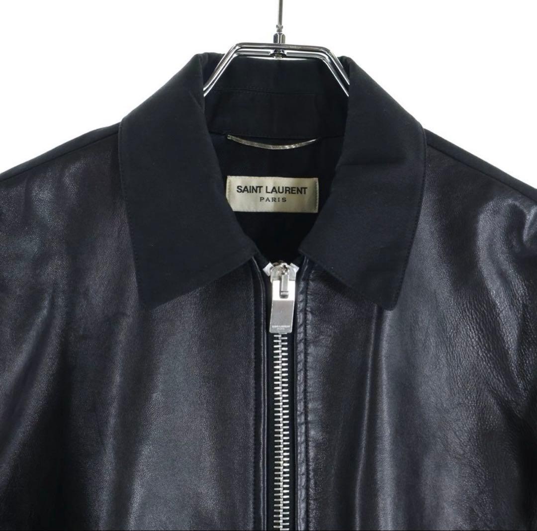 m*u様 13SS エディ期 レザー切り替えジップアップジャケット サンローラン