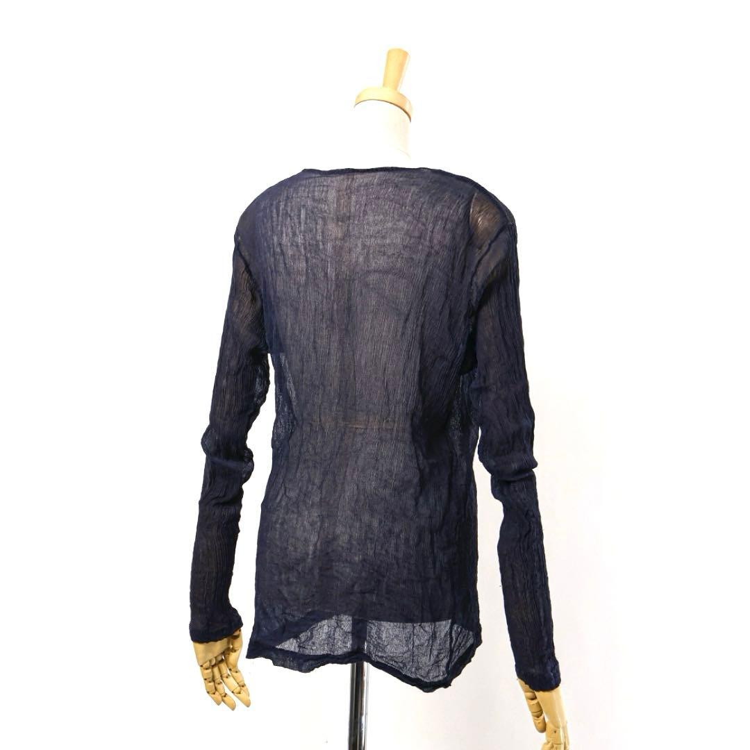 H4623-54◾️イッセイミヤケ　シースルー長袖トップス Y2K