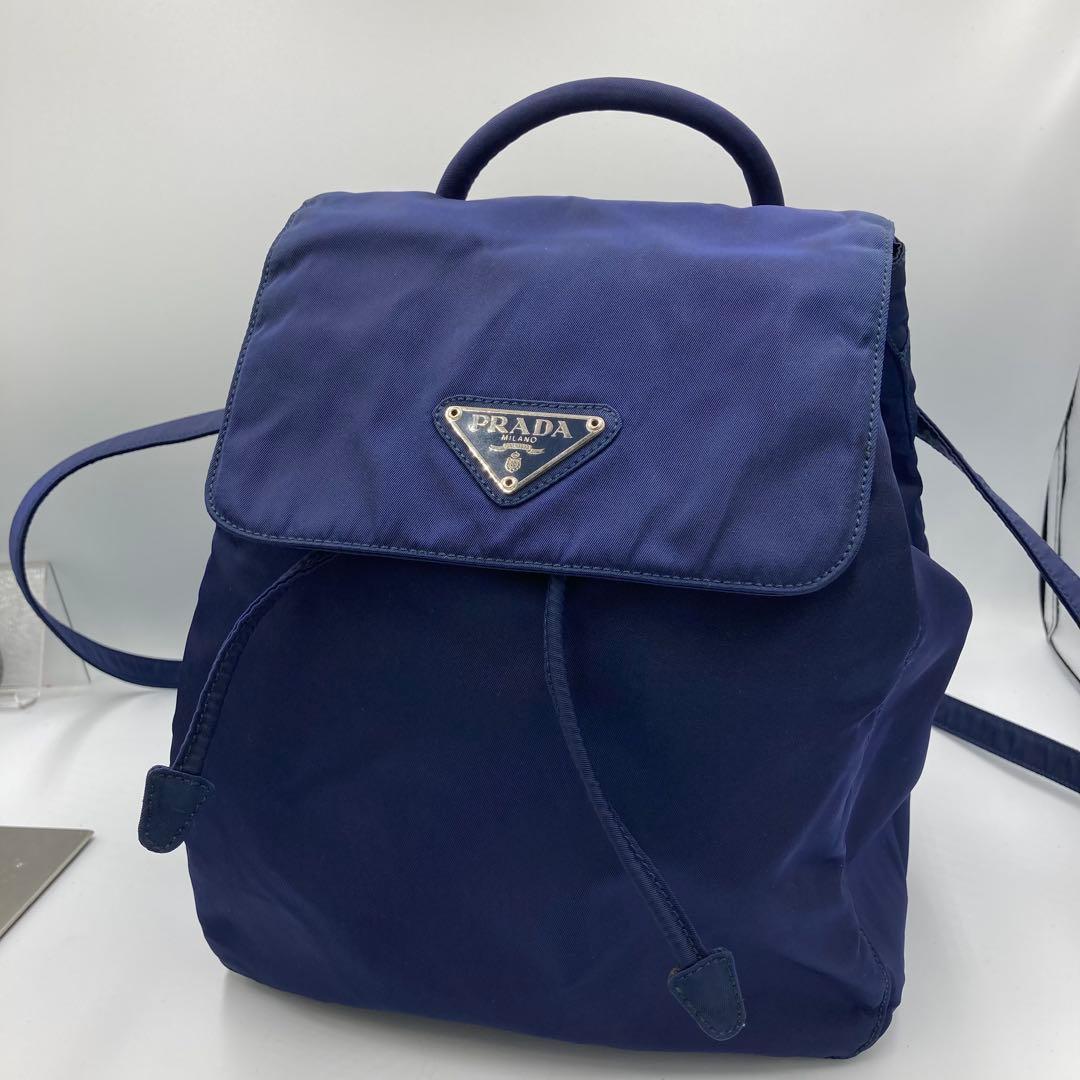 ！極美品！　PRADA プラダ　バックパック　リュック　ネイビー