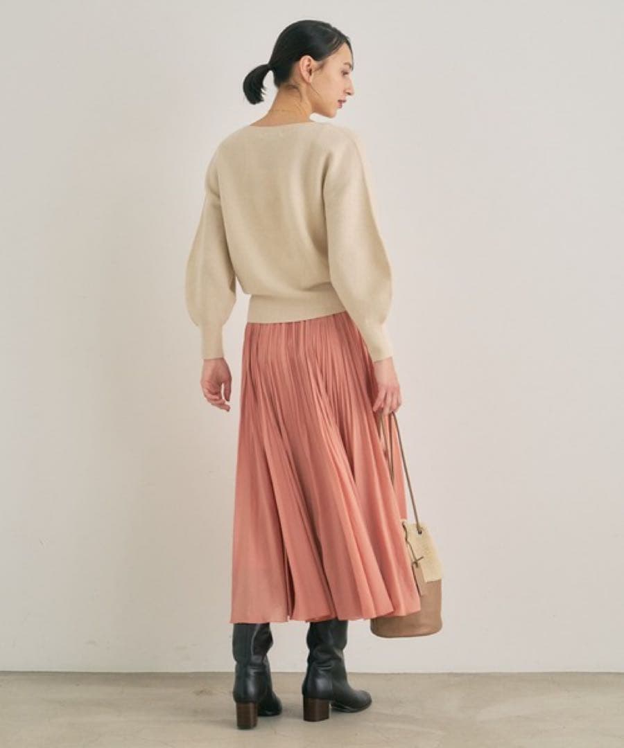 ANAYI 紡毛ガーターパフスリーブ プルオーバー 38