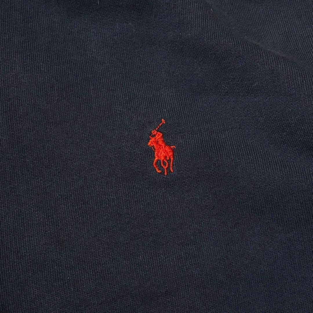 【ポロラルフローレン】ジップパーカー　ネイビー　XL 裏地サーマル　90s p